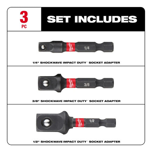 Adapt. P/soquete 1/4 X 50mm 1/4 3/8 1/2 48-32-5033 Milwaukee