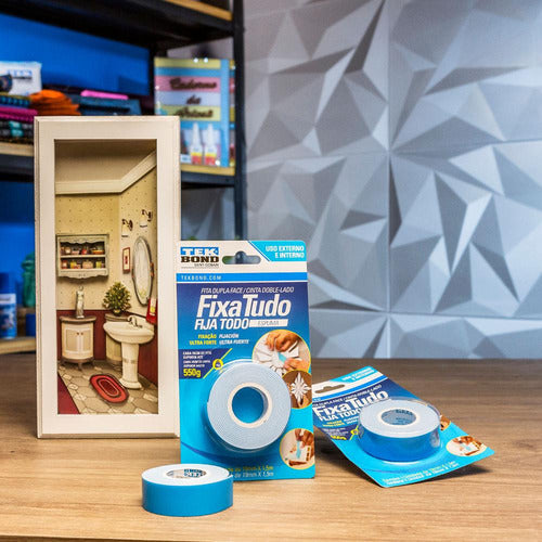 Fita Fixa Tudo Espuma Dupla Face 24mm X1,5m- Blíster-tekbond