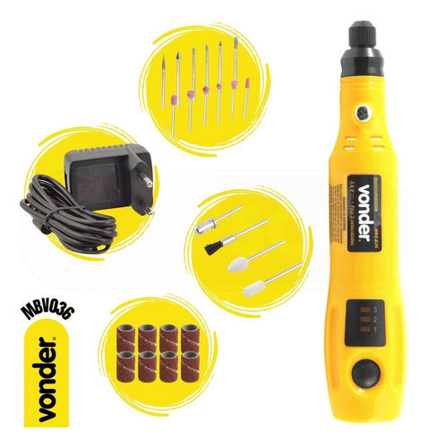 Micro Retífica À Bateria Com 24 Acessórios Mbv 036 Vonder 50 Hz/60 Hz