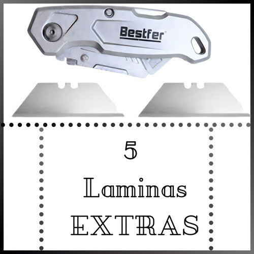 estilete dobravel 6 pol 5 laminas extra bestfer profissional