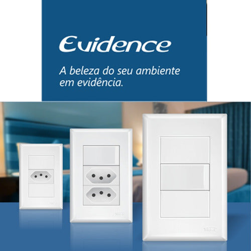 conjunto 1 tomada 20a 4x2 evidence fame completa