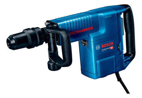 Martelo De Demolição Bosch Gsh 11e 1500w 10kg Cango + Cinzel Azul 220v