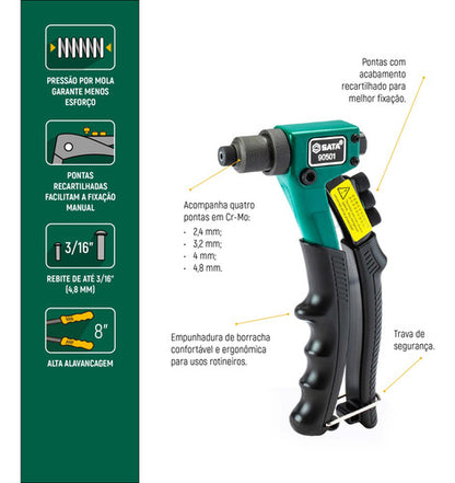 Alicate Rebitador Sata 8 Polegadas St90501sc