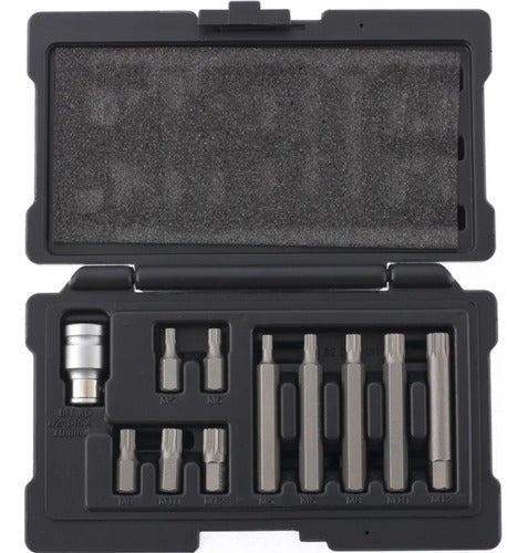 jogo de bits spline encaixe sextavado 1/2 pol c/ 11pçs stels