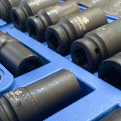 jogo soquete impacto 3/4 sextavado 17-38mm kit 12 pçs bremen