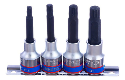 Jogo Soquete Multidentado Longa 1/2 4pçs King Tony 4136pr