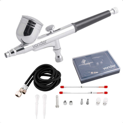 Aerógrafo Com Acessórios 13 Pcs Vonder 6220013000 Prateado