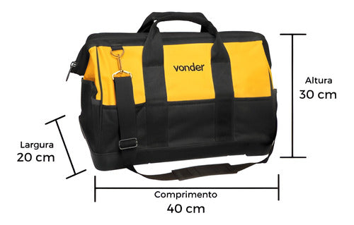 bolsa para ferramentas em lona 400 mm vonder bl-016 40x20x30 amarelo