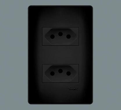 2 Tomadas Preta 2p+t Dist 20a/250v C/p Shp - Fame