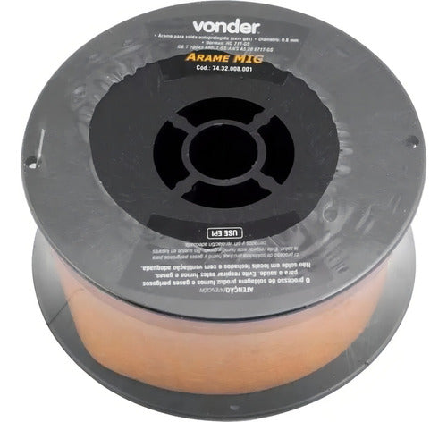 arame para solda mig de 0,8mm rolo com 1kg sem gás vonder preto