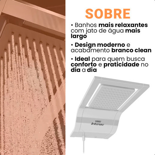 Ducha Ampla Chuveiro Banho Intense 5400w 127v Fame Branca