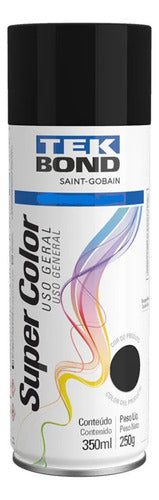 Tinta Spray Preto Fosco Uso Geral Tekbond 350ml