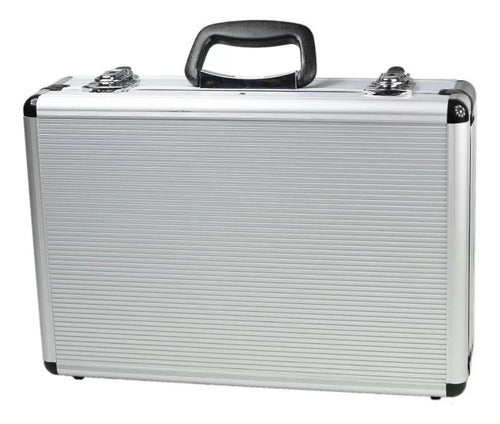 Fertak Maleta Padrão Aluminio Pequena Prata Com Divisórias