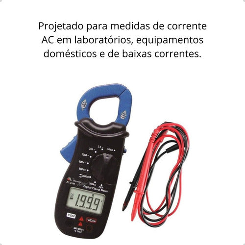 Alicate Amperímetro Digital Profissional Minipa Et3100 Mini