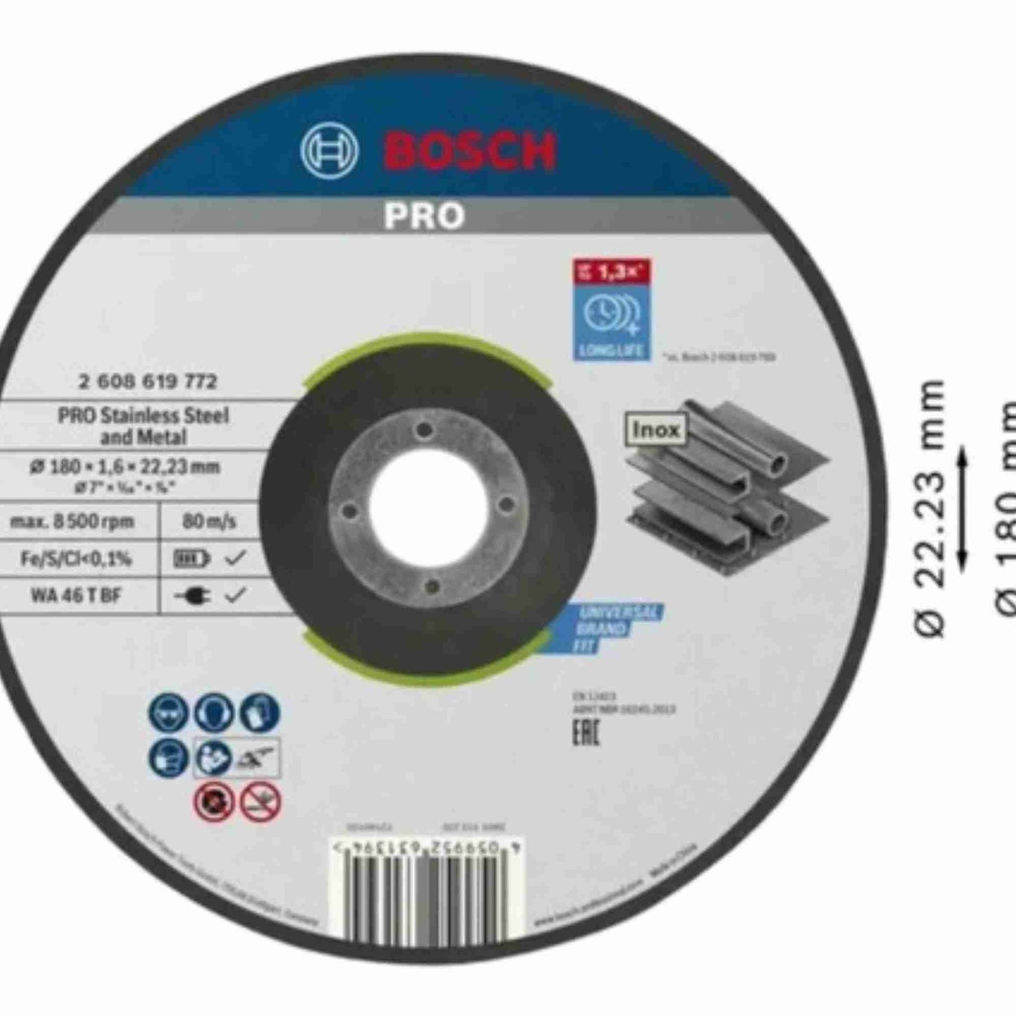 disco corte inox standard pro metal 7 polegadas bosch 25unds branco