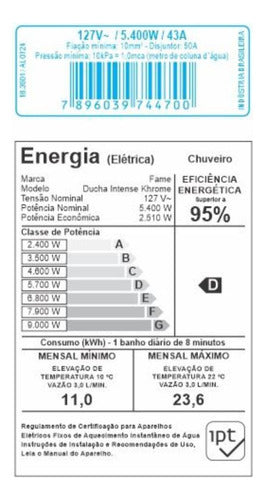 Ducha Intense Khrome 127v 5400w Fame
