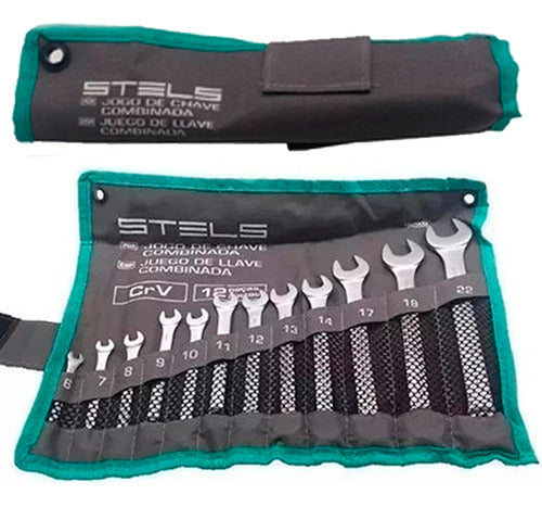 jogo de chave combinada 6 a 22mm c/12 peças stels - 1540555