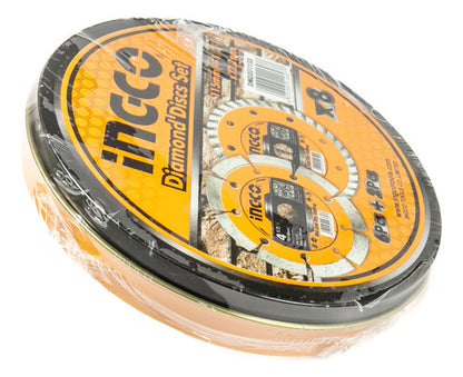 Jogo De Discos Diamantados 8 Unidades Ingco Segmentado+turbo