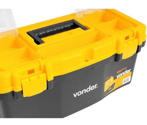 caixa plástica vonder para ferramentas 40cm c/ bandeja preto
