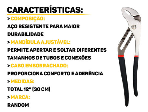 alicate bomba d'água instalações hidráulicas aço 12  bestfer