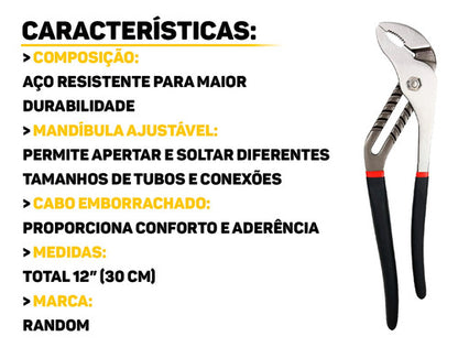 Alicate Bomba D'água Instalações Hidráulicas Aço 12  Bestfer