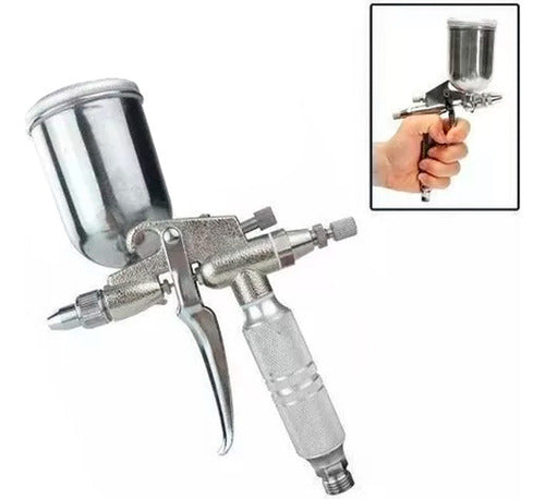 Pistola De Pintura A Gravidade 0,5 Mm Capacidade 100 Ml - St Prata