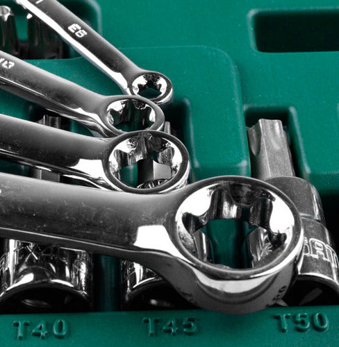 Jogo Soquete 3/8  Chaves E-torx 3/8  35 Peças St09010sj Sata