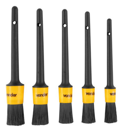 Pinceis P/ Detalhamento Automotivo C/ 5 Peças Vonder