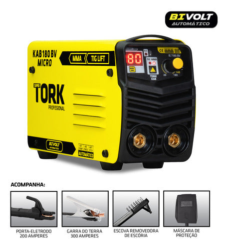 Maquina De Solda Inversora Kab180 Micro Mma Tig Tork 50/60hz Amarelo