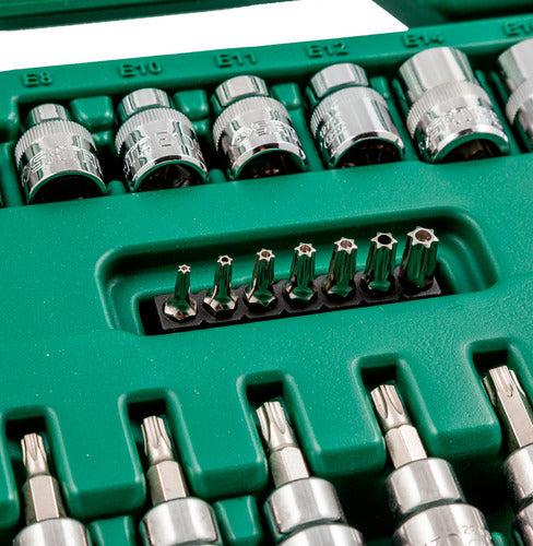 Jogo Soquete 3/8  Chaves E-torx 3/8  35 Peças St09010sj Sata