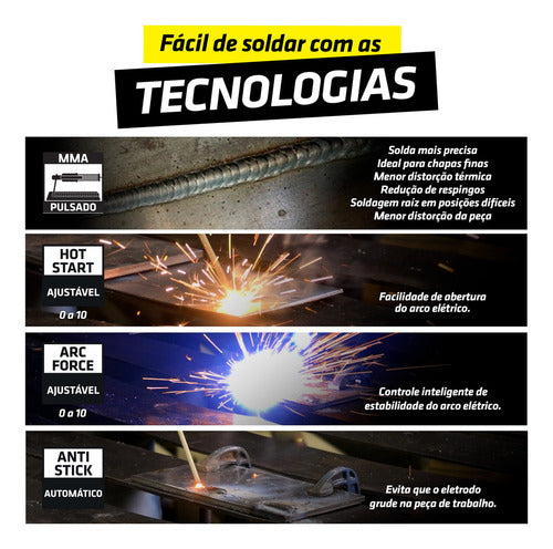 Inversora De Solda Super Tork Industrial Touch 200a Bivolt Preto