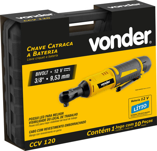 chave catraca bateria encaixe 3/8  12 v bivolt ccv120 vonder