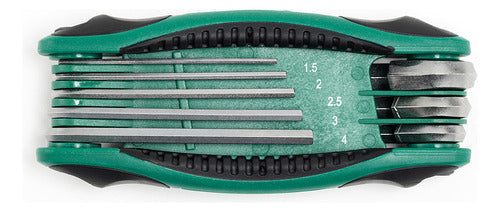 jogo chave allen canivete c/ 8 pçs 1,5 a 8 mm sata st09121sj