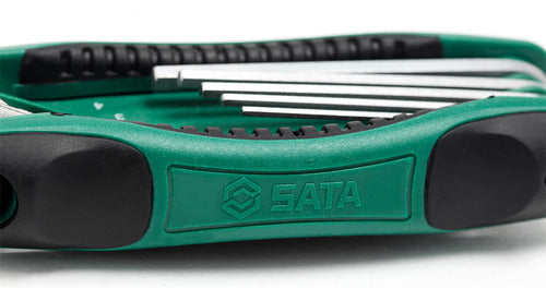 jogo chave allen canivete c/ 8 pçs 1,5 a 8 mm sata st09121sj