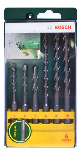 jogo de brocas sds plus para concreto com 6 peças bosch