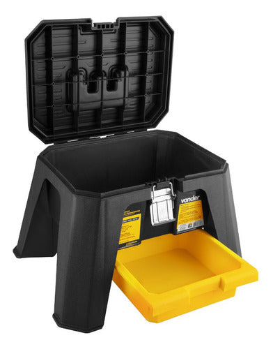 Banqueta Baú Porta-ferramentas Vonder 2 Compartimentos Preto