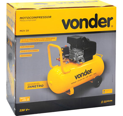 Compressor De Ar 6,5 Pés 25 Litros 2 Hp Mcv25 - Vonder