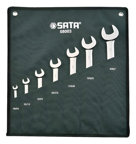Jogo De Chave Fixa Sata 1/4 A 1 Pol St08003sj C/7 Pç Vanadio