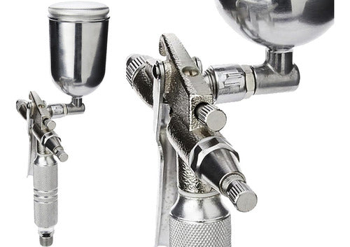 pistola de pintura a gravidade 0,5 mm capacidade 100 ml - st prata