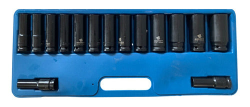 Jogo Soquete Impacto 1/2  Sextavado 10-27mm Kit 15pçs Bremen