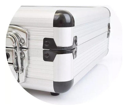 Fertak Maleta Padrão Aluminio Pequena Prata Com Divisórias