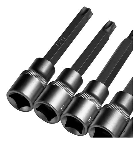 Jogo Soquete Ponta Torx Longo 1/2 7pcs T20 A T55 Vip