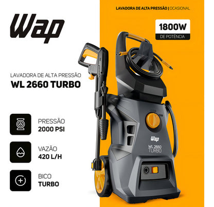 Lavadora De Alta Pressão Wap Wl 2660 Turbo 1800w 220v Cinza E Amarelo 220v 60 Hz