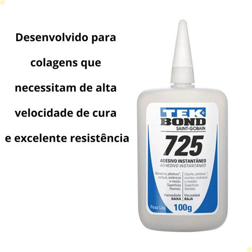 cola instantânea adesiva multiuso tek bond 725 100g