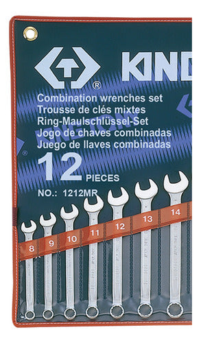 jogo de chave combinada 8 a 22mm 12 peças king tony 1212mr p prateado
