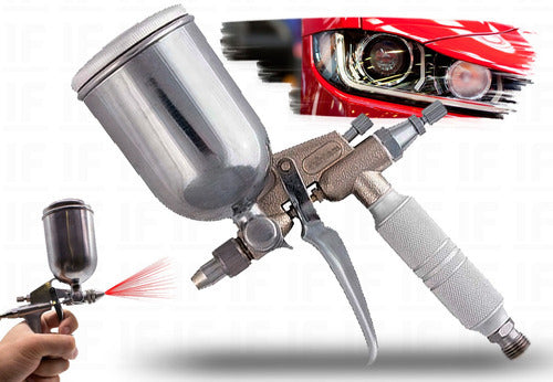 pistola de pintura a gravidade 0,5 mm capacidade 100 ml - st prata
