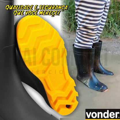 Bota De Borracha Galocha Impermeável Motoboy Pvc Vonder