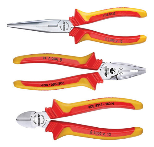 jogo de alicates isolado 8003 h vde 1000v gedore 3 peças