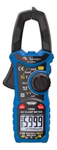 minipa et-3166b alicate amperímetro digital cat iii 600v ncv