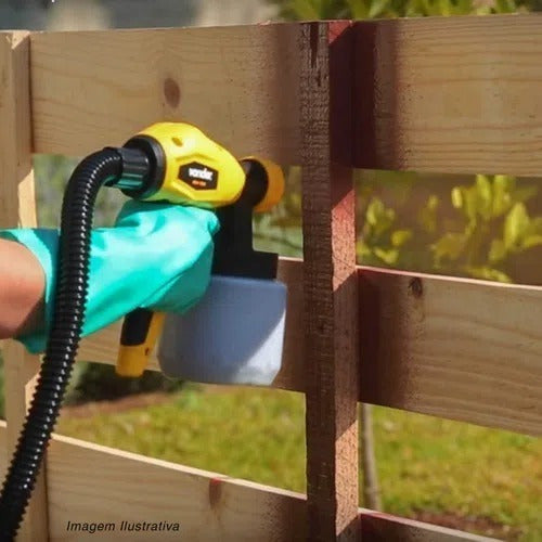 Pistola Elétrica Pintura Com Rodas Hvlp Vonder Pev750 Cyber Yellow